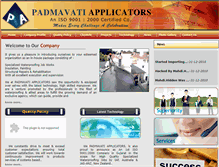 Tablet Screenshot of padmavatiapplicators.com